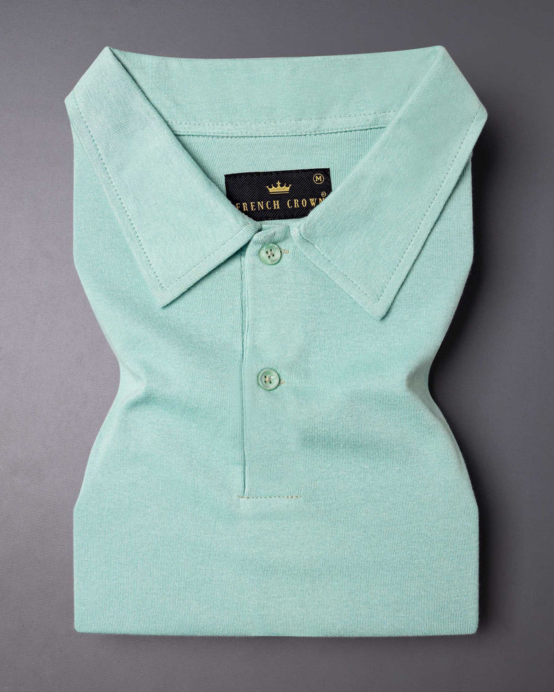 Cyan Opaque Pique Premium Cotton Polo