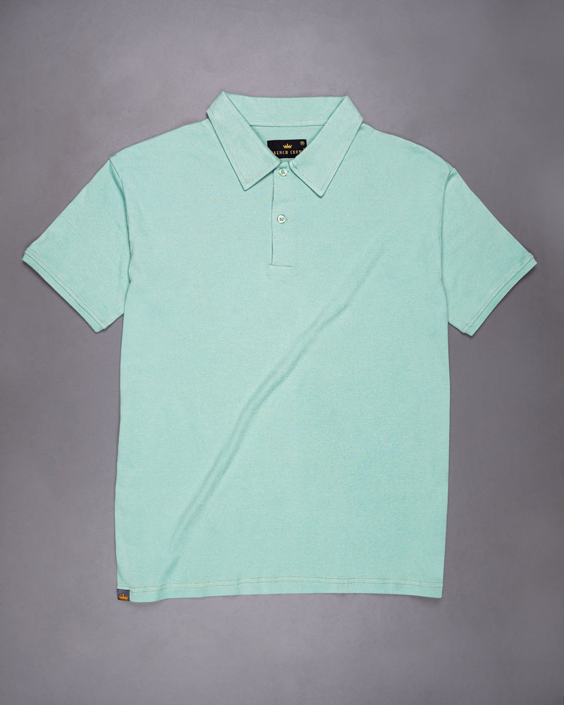 Cyan Opaque Pique Premium Cotton Polo