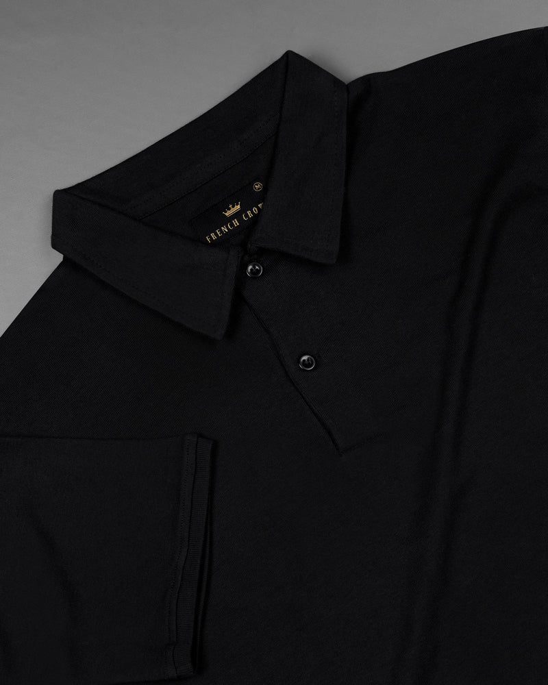 Cinder Black Pique Premium Cotton Polo