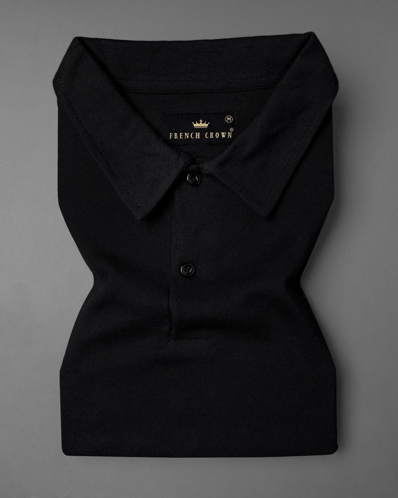 Cinder Black Pique Premium Cotton Polo