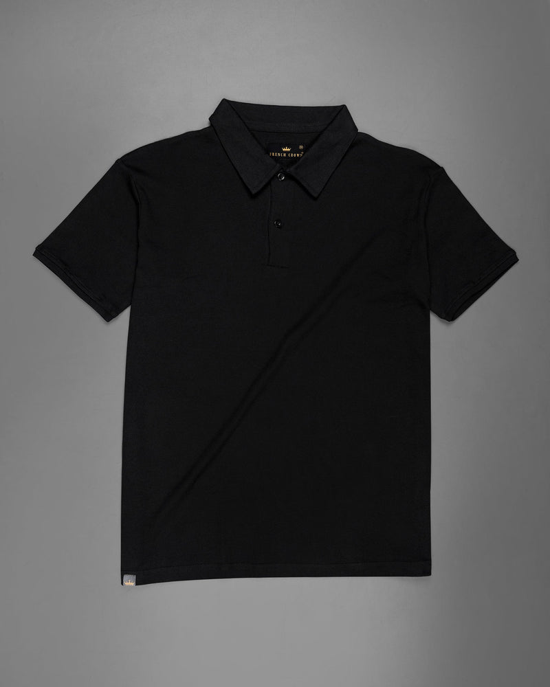 Cinder Black Pique Premium Cotton Polo