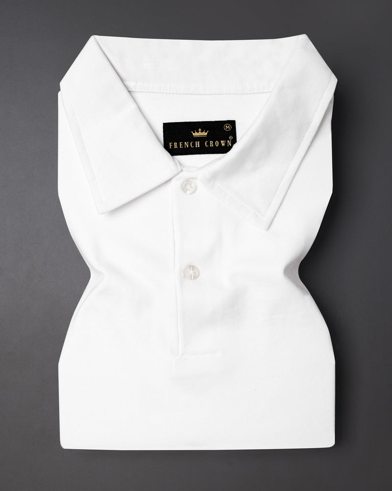 Snow Drift White Pique Premium Cotton Polo