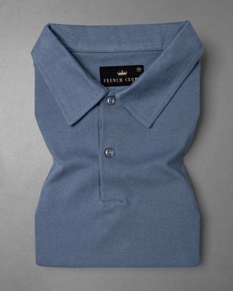 Cadet Blue Pique Premium Cotton Polo