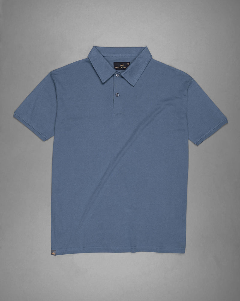 Cadet Blue Pique Premium Cotton Polo