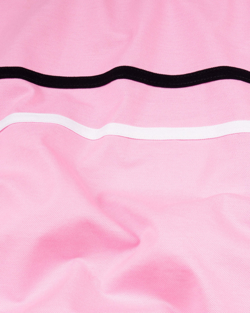 Cupid Pink Striped Super Soft Organic Pique Polo