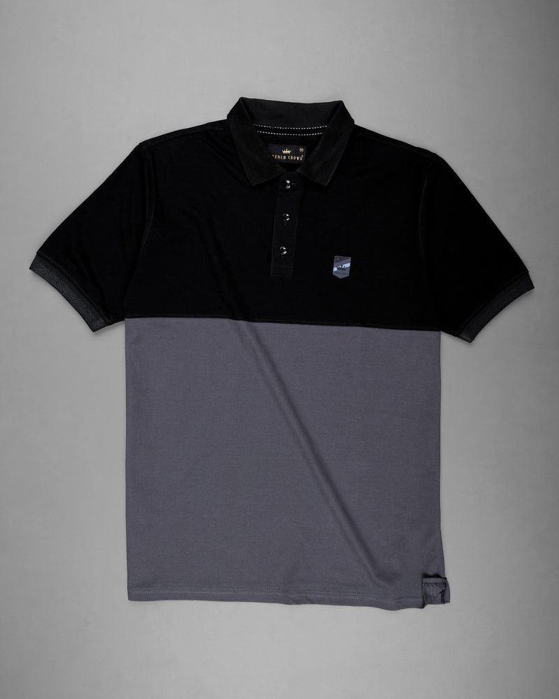 Jade Black and Wenge Grey Super Soft Organic Pique Polo