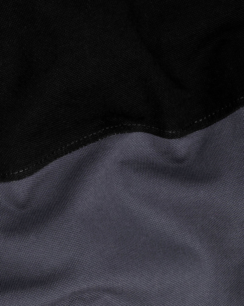 Jade Black and Wenge Grey Super Soft Organic Pique Polo