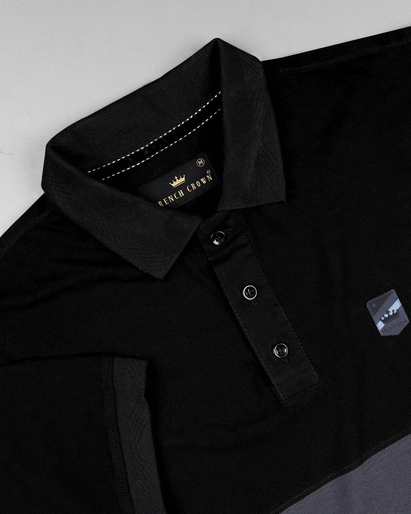 Jade Black and Wenge Grey Super Soft Organic Pique Polo