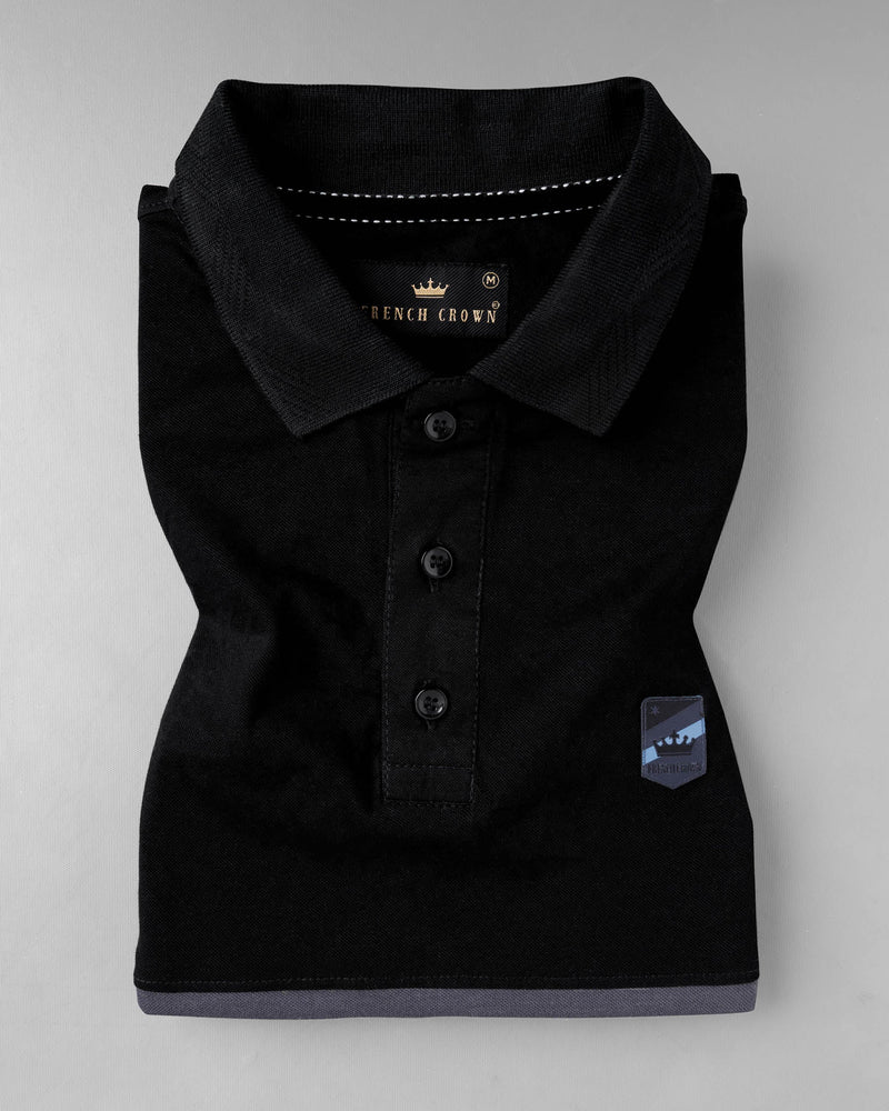 Jade Black and Wenge Grey Super Soft Organic Pique Polo