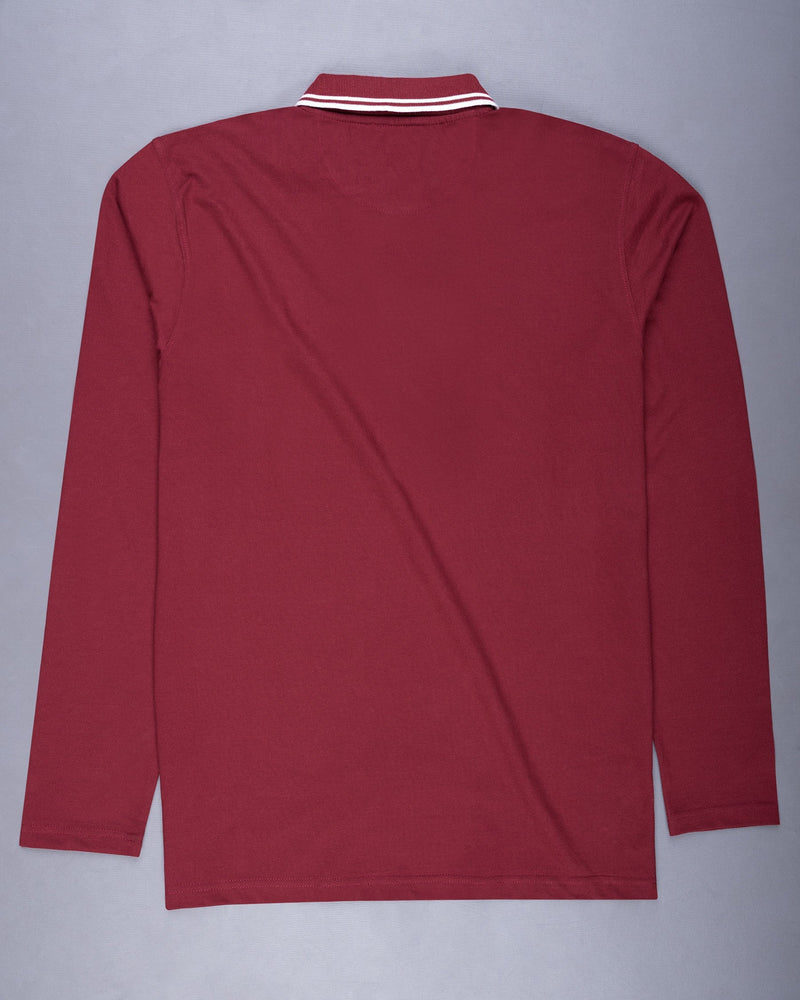 Merlot Red Super Soft Full Sleeve Pique Polo