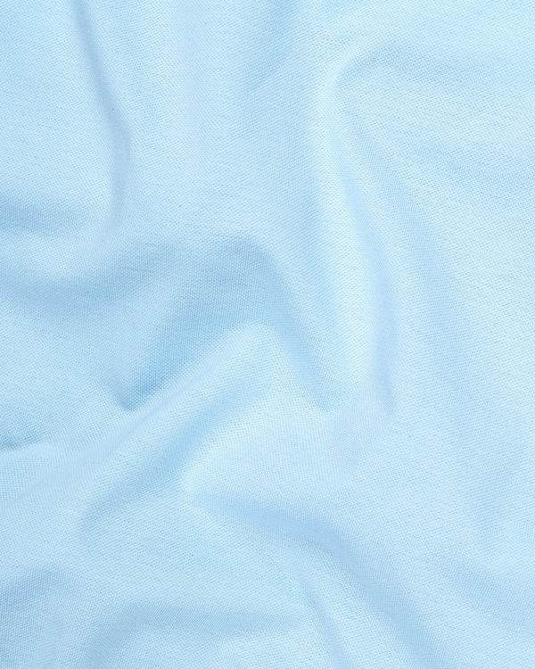 Pale Cerulean Blue Full sleeve Premiums Cotton Pique Polo