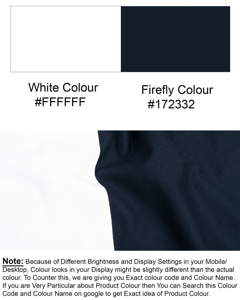 Firefly Blue with Bright White Premium Cotton Pique Polo