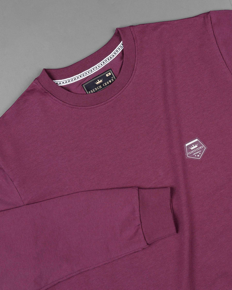 Camelot Wine with Bright White Patch Worked Sweatshirt TS585-S, TS585-M, TS585-L, TS585-XL, TS585-XXL, TS585-3XL, TS585-4XL