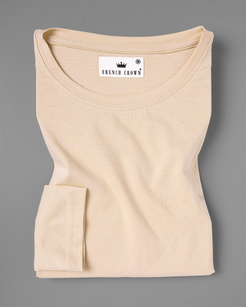 Beige Full-Sleeve Super soft Premium Cotton T-shirt