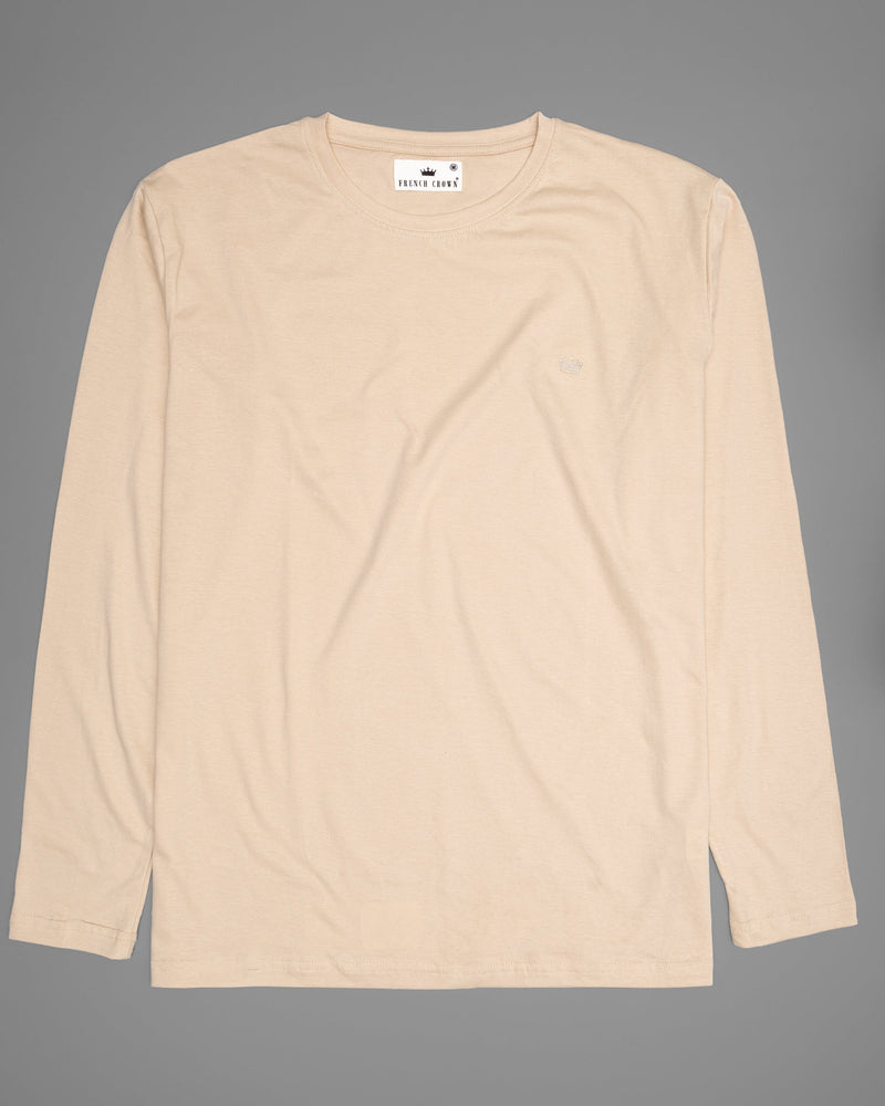 Beige Full-Sleeve Super soft Premium Cotton T-shirt