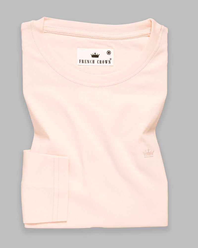 Island Spice Peach Full Sleeve Organic Cotton T-Shirt