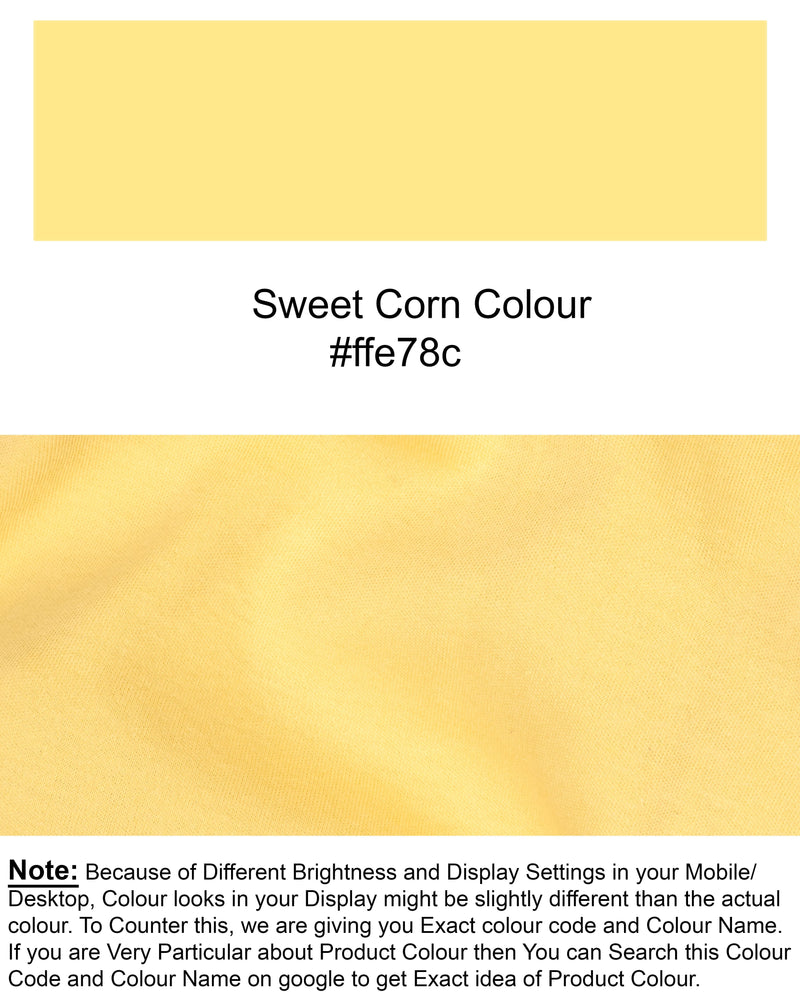 Sweet Corn Yellow with zipper pocket heavyweight premium cotton winter T-shirt TS427-S, TS427-M, TS427-L, TS427-XL, TS427-XXL, TS427-3XL, TS427-4XL