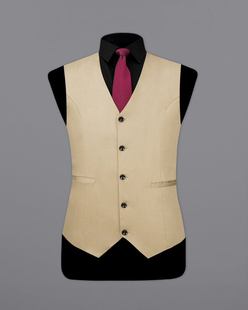 Cream Textured Waistcoat