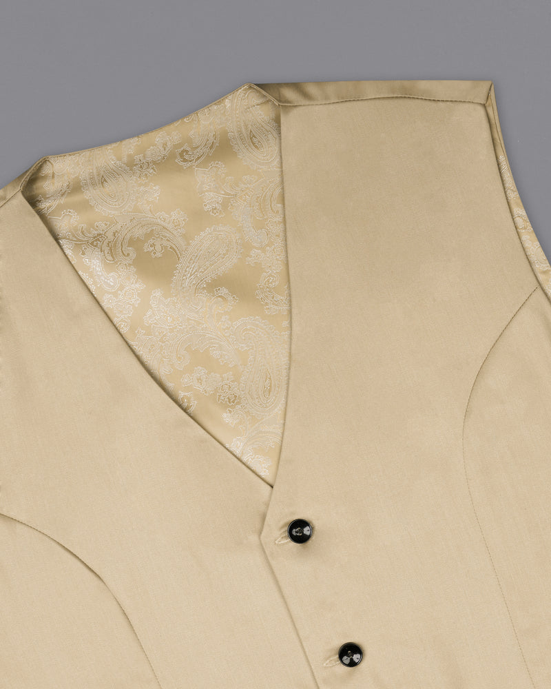 Cream Textured Waistcoat