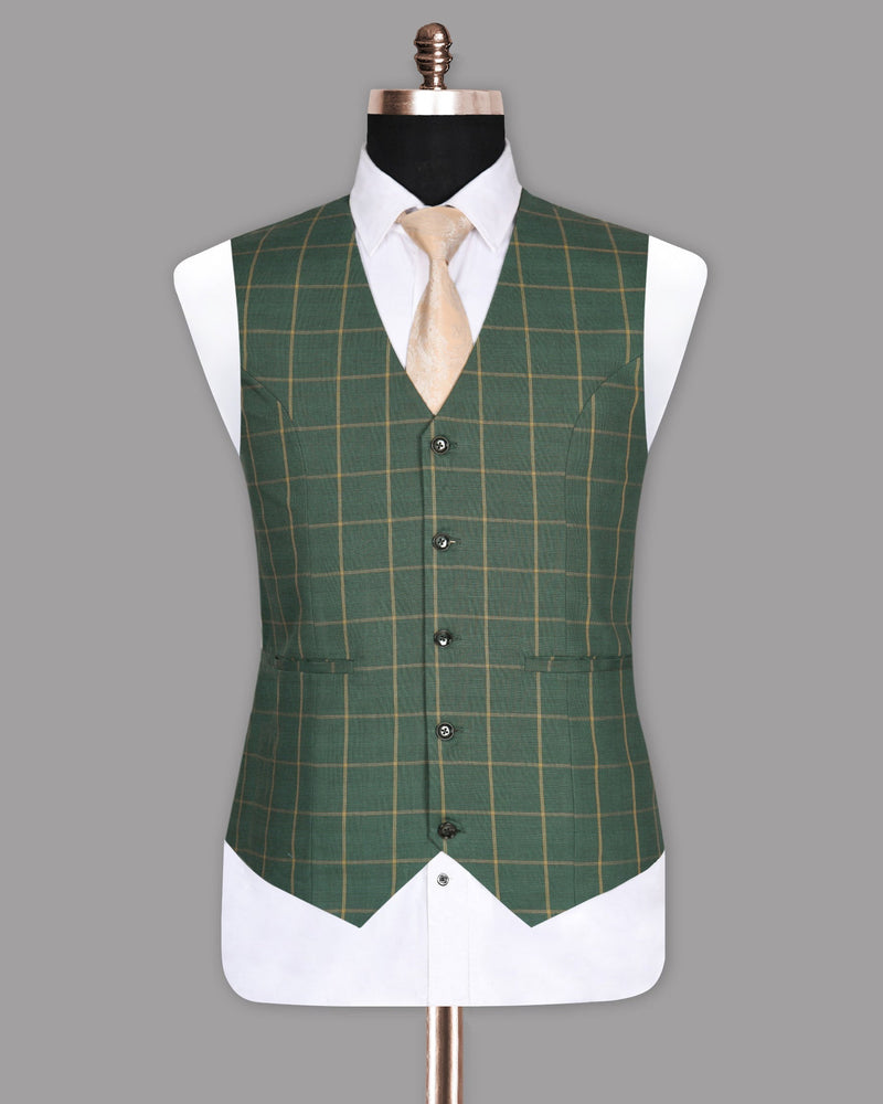 Stromboli Green Windowpane Waistcoat V1054-46, V1054-52, V1054-50, V1054-56, V1054-54, V1054-60, V1054-42, V1054-44, V1054-36, V1054-38, V1054-48, V1054-40, V1054-58