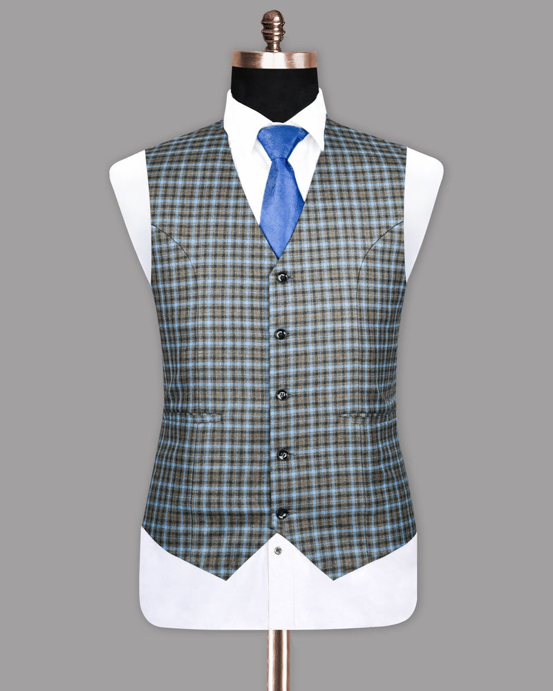 Bandicoot Gray micro Checked Waistcoat V1082-36, V1082-38, V1082-42, V1082-58, V1082-60, V1082-50, V1082-52, V1082-54, V1082-46, V1082-40, V1082-44, V1082-48, V1082-56