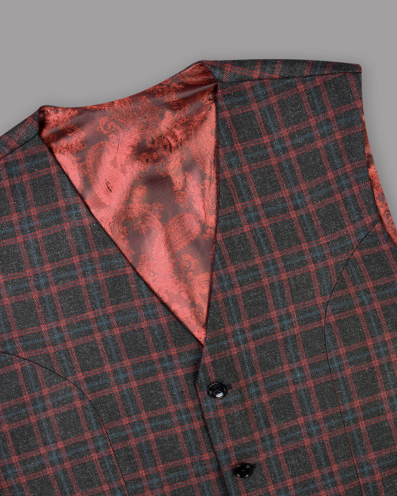 Piano with Mexican Red Plaid Waistcoat