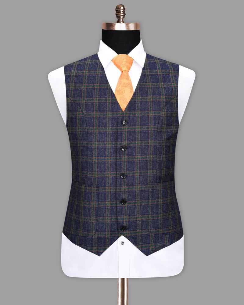 Port Gore Blue Multicolor Wool Rich Waistcoat V1125-36, V1125-40, V1125-42, V1125-44, V1125-46, V1125-60, V1125-54, V1125-38, V1125-48, V1125-50, V1125-52, V1125-56, V1125-58