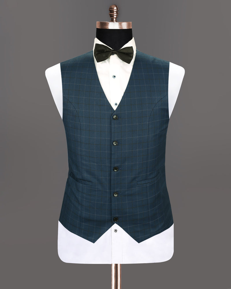 Pickled Bluewood Plaid Wool Rich Waistcoat V1193-40, V1193-56, V1193-42, V1193-46, V1193-60, V1193-36, V1193-38, V1193-44, V1193-48, V1193-50, V1193-52, V1193-54, V1193-58