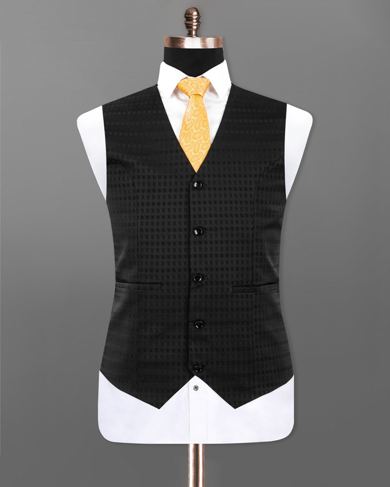 Jade Black Box Patterned Wool Rich Waistcoat V1223-36, V1223-46, V1223-52, V1223-40, V1223-48, V1223-60, V1223-38, V1223-42, V1223-54, V1223-56, V1223-44, V1223-50, V1223-58