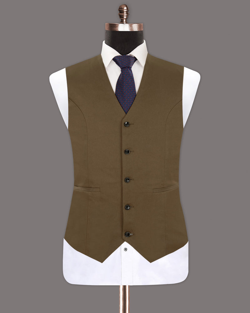 Hemlock Brown Premium Cotton Waistcoat V1256-36, V1256-38, V1256-40, V1256-42, V1256-44, V1256-46, V1256-48, V1256-50, V1256-52, V1256-54, V1256-56, V1256-58, V1256-60