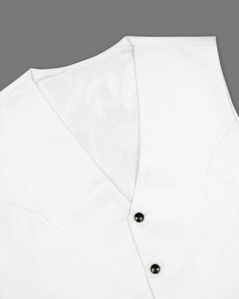 Bright White Premium Cotton Waistcoat