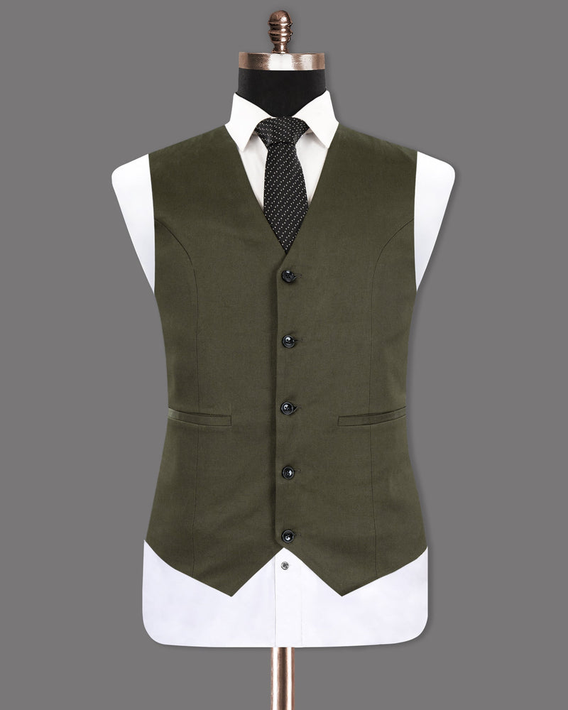 Hemlock Brown Stretchable Premium Cotton Waistcoat V1263-50, V1263-52, V1263-54, V1263-36, V1263-38, V1263-40, V1263-42, V1263-44, V1263-46, V1263-48, V1263-56, V1263-58, V1263-60