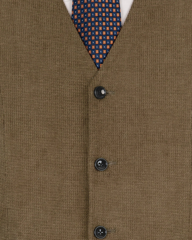 Kabul Brown Corduroy Premium Cotton Waistcoat