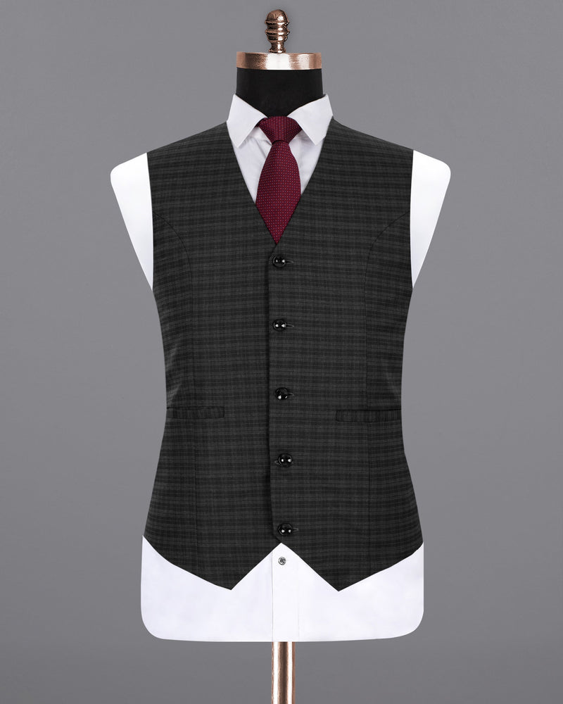 Mine Shaft Black  Wool Rich Waistcoat