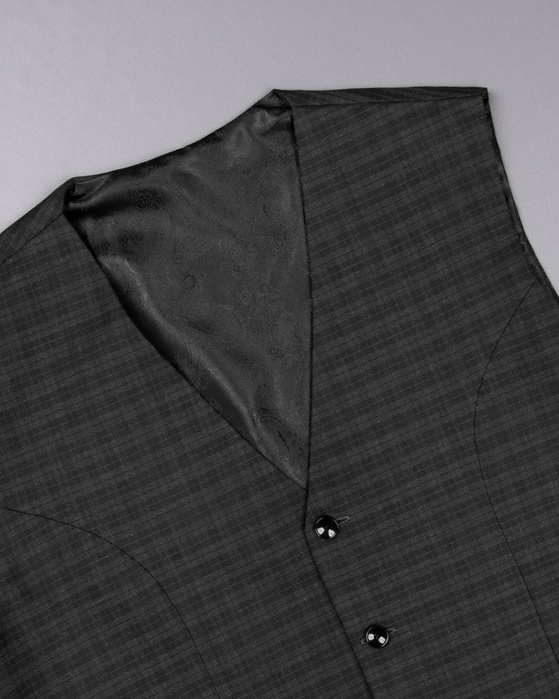 Mine Shaft Black  Wool Rich Waistcoat