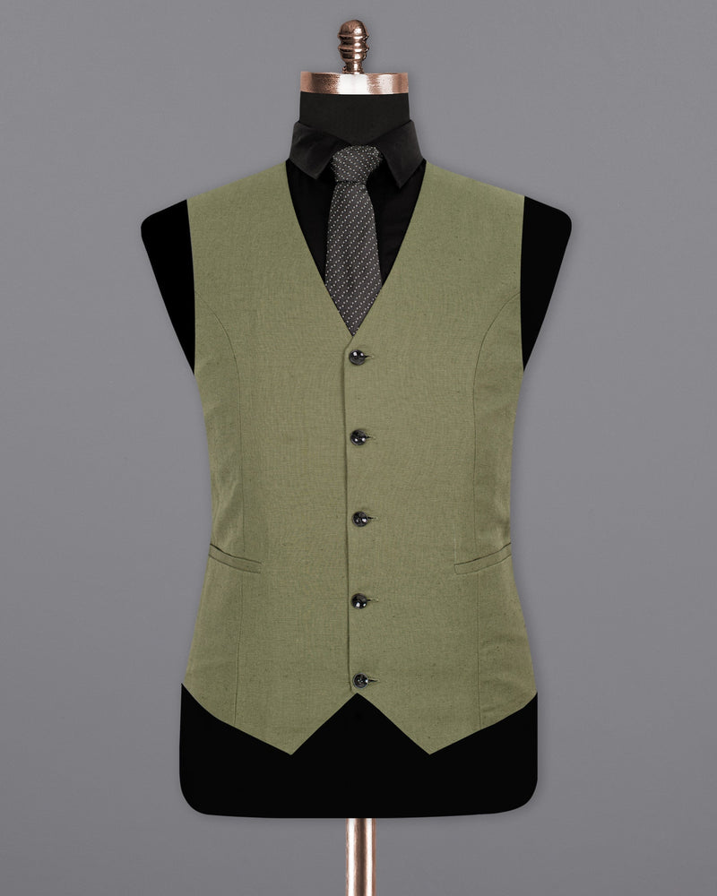 Granite Green Luxurious Linen Waistcoat