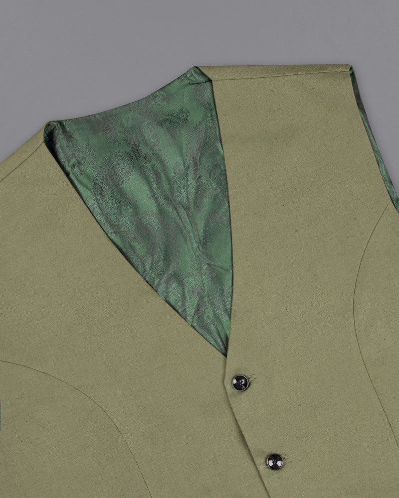 Granite Green Luxurious Linen Waistcoat