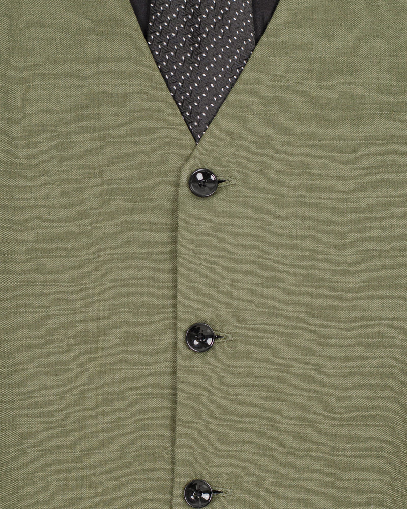 Granite Green Luxurious Linen Waistcoat