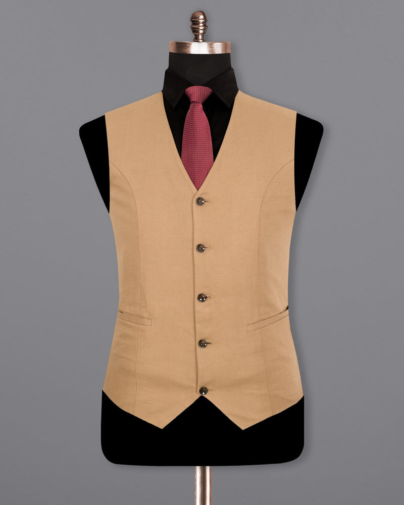 Pale Taupe Luxurious Linen Waistcoat