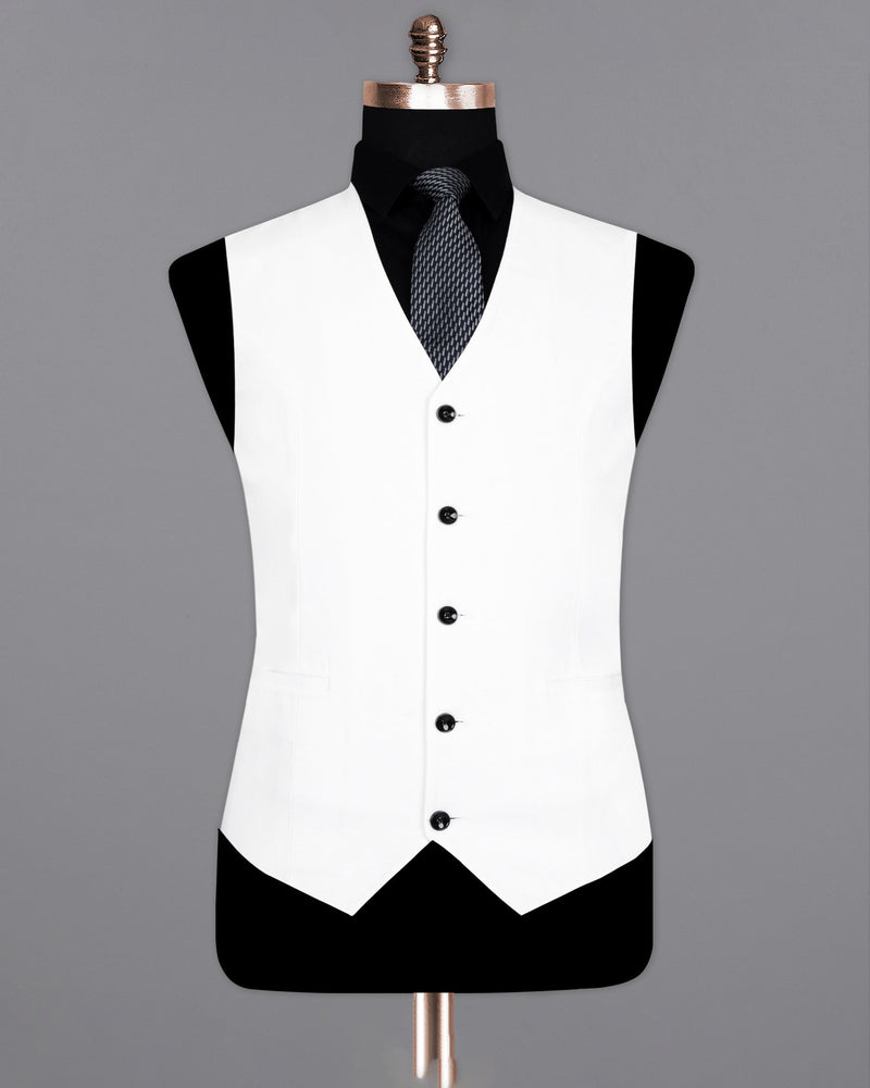 Bright White Premium Cotton Waistcoat