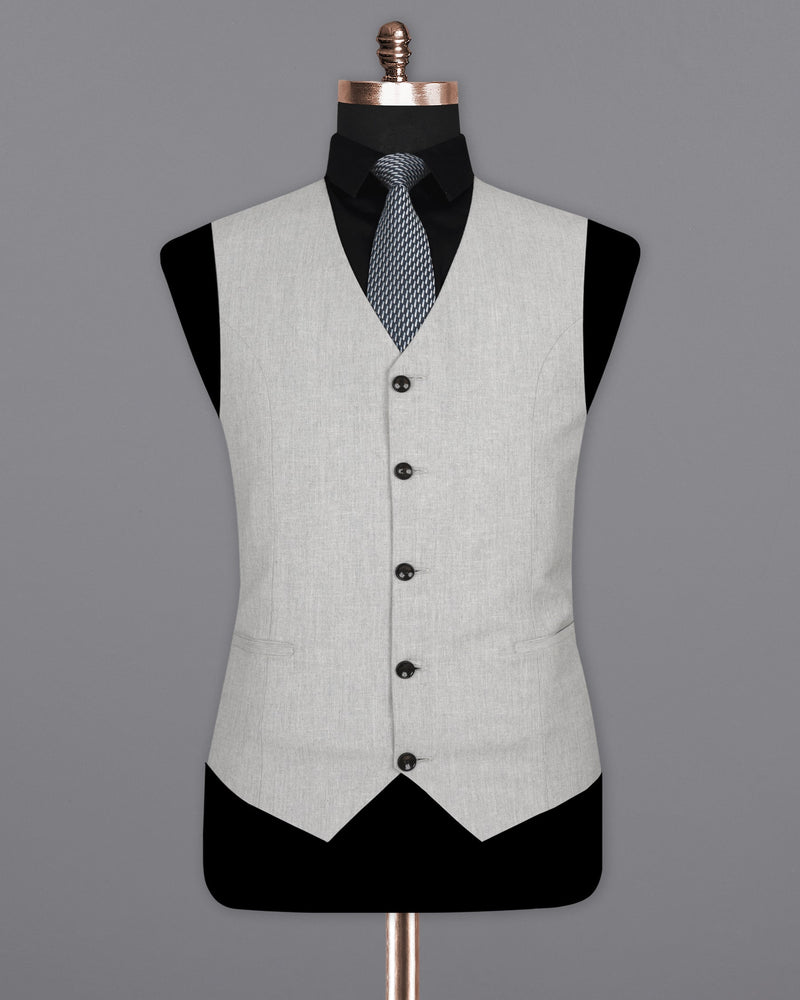 Pumice Grey Wool Rich Waistcoat