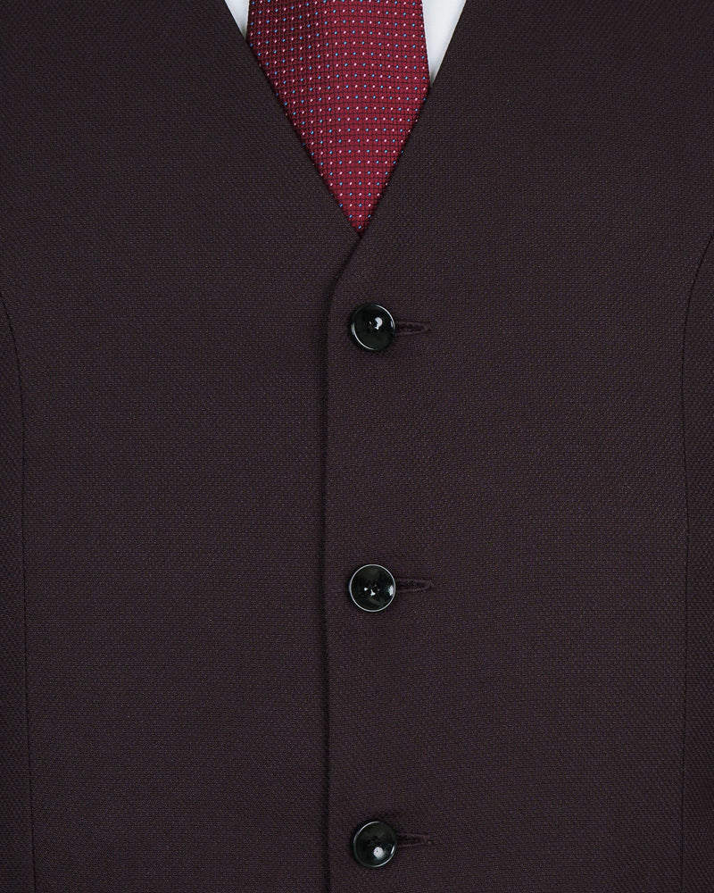 Maroon wool rich Waistcoat V1384-36, V1384-38, V1384-40, V1384-42, V1384-44, V1384-46, V1384-48, V1384-50, V1384-52, V1384-54, V1384-56, V1384-58, V1384-60