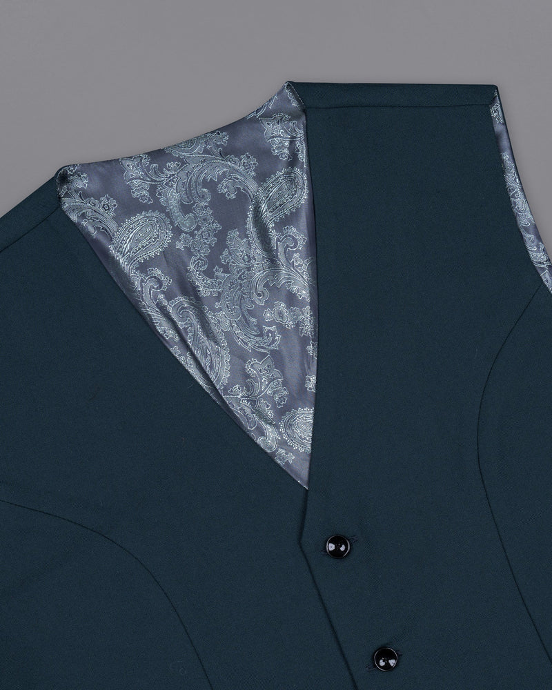 Biscay Blue Wool Rich Waistcoat V1411-36, V1411-38, V1411-40, V1411-42, V1411-44, V1411-46, V1411-48, V1411-50, V1411-52, V1411-54, V1411-56, V1411-58, V1411-60