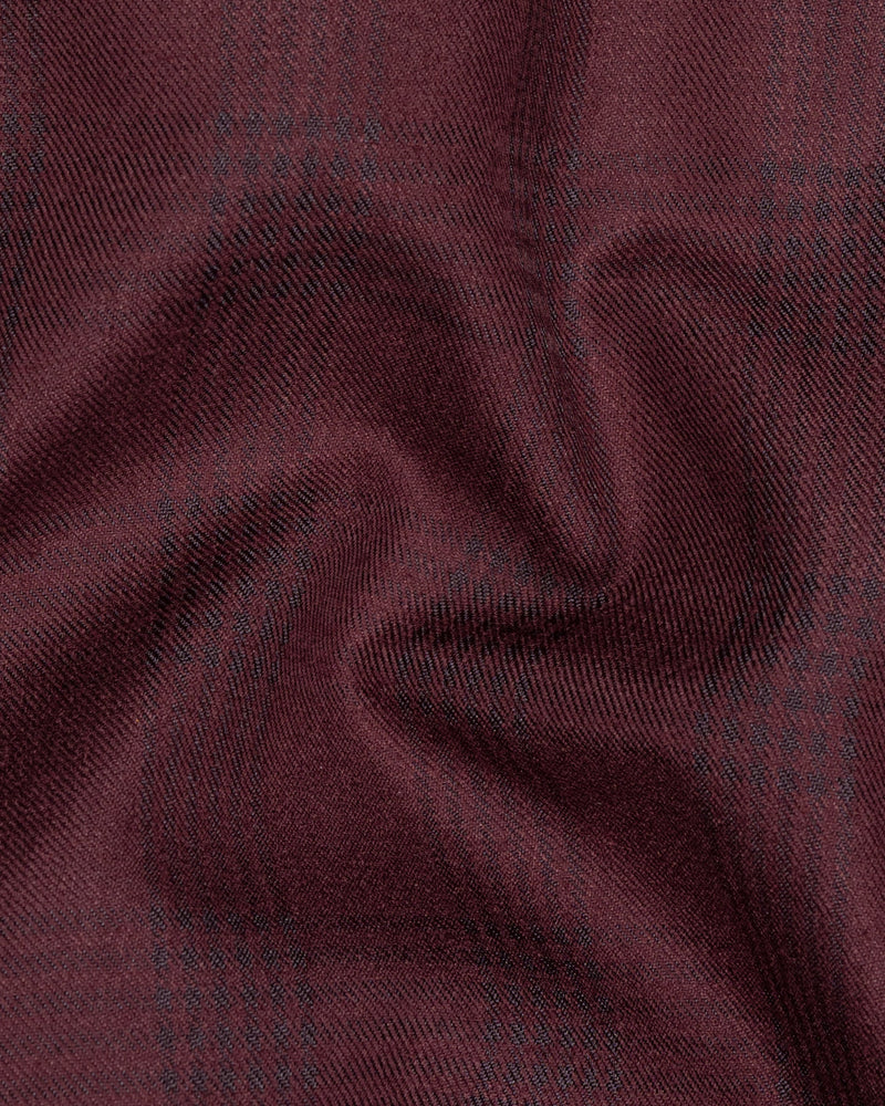 Buccaneer Burgundy Plaid Wool Rich Waistcoat V1414-36, V1414-38, V1414-40, V1414-42, V1414-44, V1414-46, V1414-48, V1414-50, V1414-52, V1414-54, V1414-56, V1414-58, V1414-60