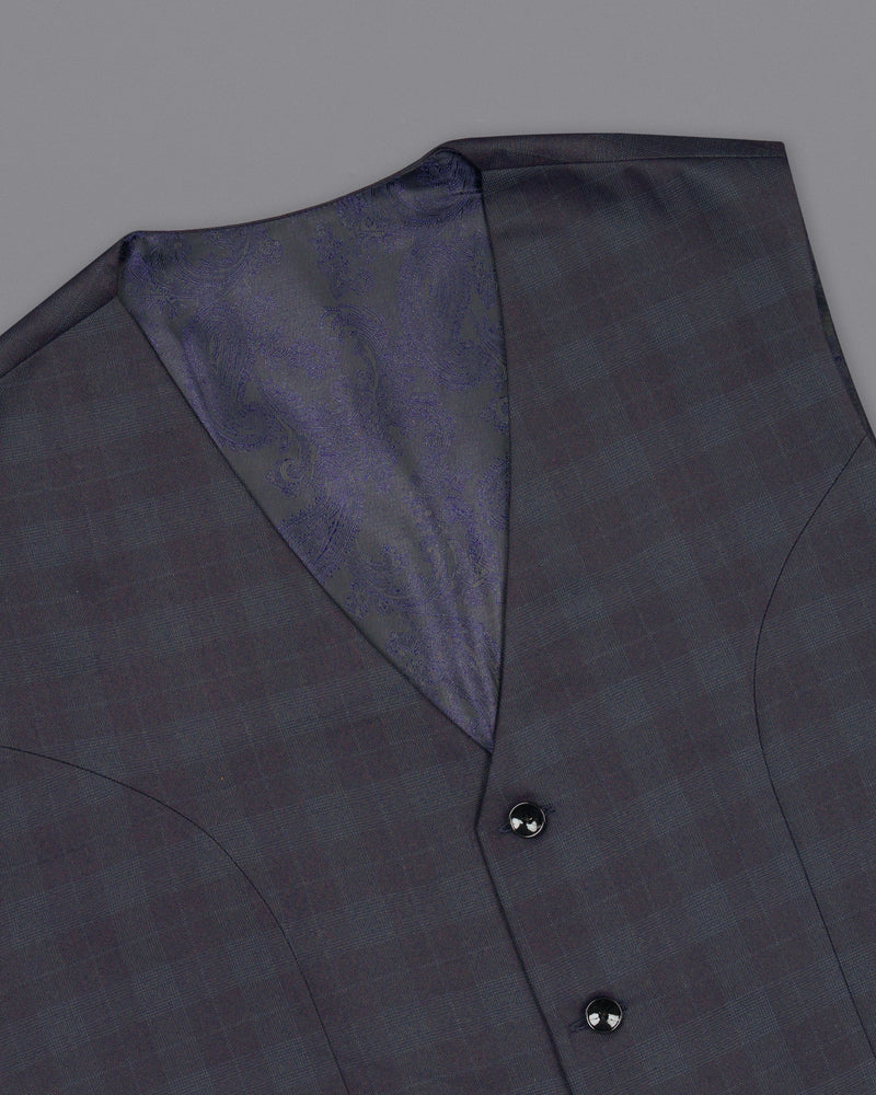 Navy Plaid Wool Rich Waistcoat V1447-36, V1447-38, V1447-40, V1447-42, V1447-44, V1447-46, V1447-48, V1447-50, V1447-52, V1447-54, V1447-56, V1447-58, V1447-60