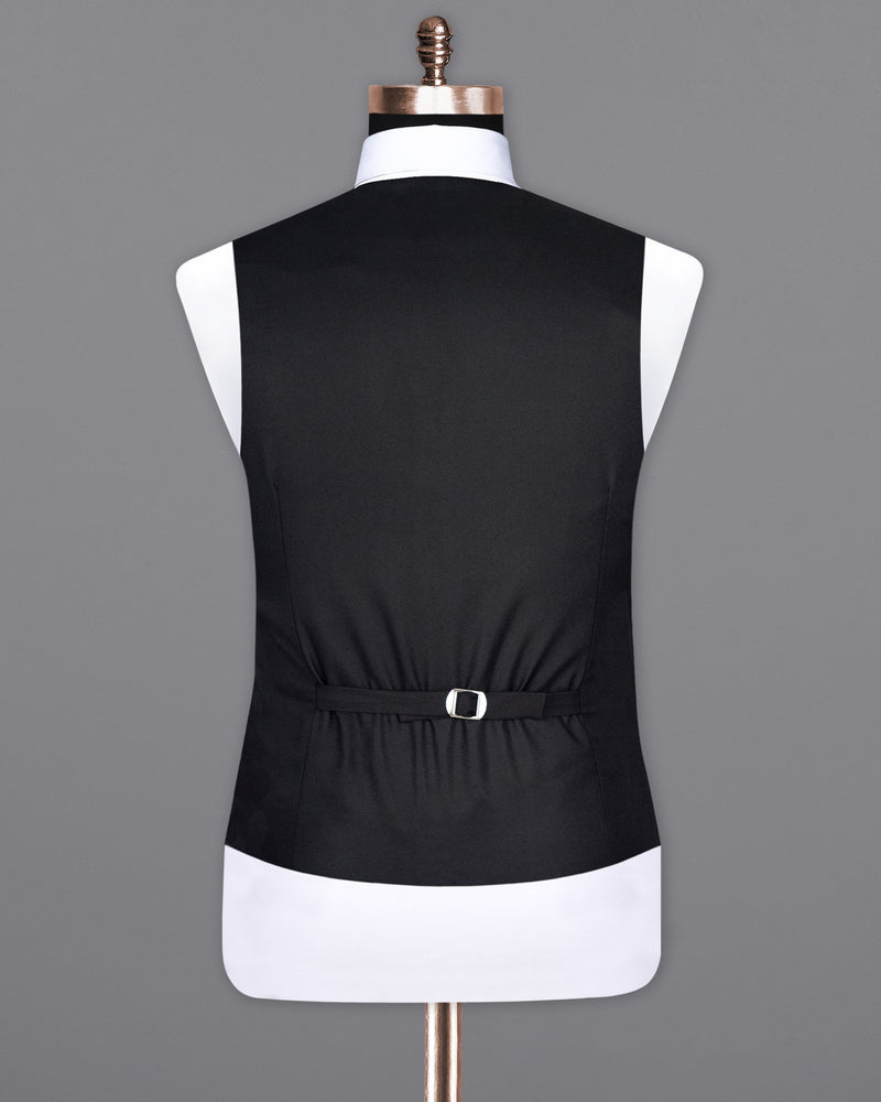 Piano Black Wool Rich Waistcoat V1467-36, V1467-38, V1467-40, V1467-42, V1467-44, V1467-46, V1467-48, V1467-50, V1467-52, V1467-54, V1467-56, V1467-58, V1467-60