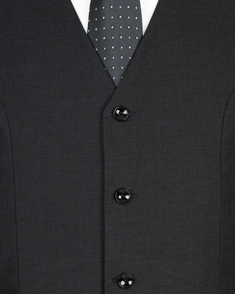 Ebony Grey Premium Cotton Waistcoat V1491-36, V1491-38, V1491-40, V1491-42, V1491-44, V1491-46, V1491-48, V1491-50, V1491-52, V1491-54, V1491-56, V1491-58, V1491-60