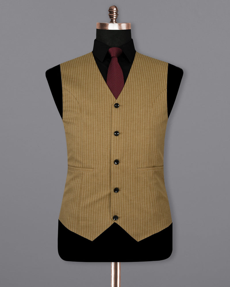 Muesli Brown Striped Wool Rich Waistcoat V1507-36, V1507-38, V1507-40, V1507-42, V1507-44, V1507-46, V1507-48, V1507-50, V1507-52, V1507-54, V1507-56, V1507-58, V1507-60