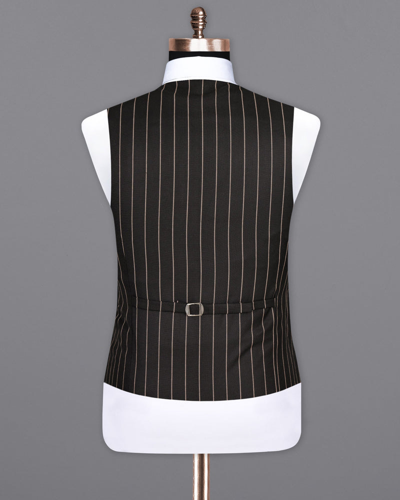 Jade Black Striped Wool Rich Waistcoat V1513-36, V1513-38, V1513-40, V1513-42, V1513-44, V1513-46, V1513-48, V1513-50, V1513-52, V1513-54, V1513-56, V1513-58, V1513-60