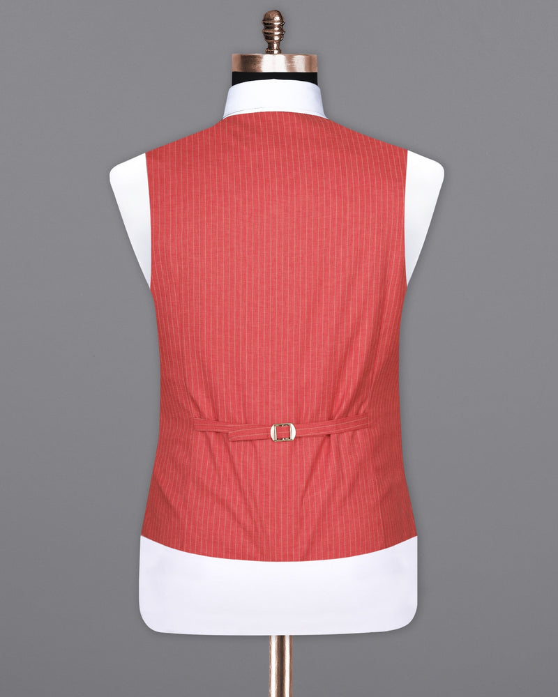 Chestnut Rose Woolrich Striped Waistcoat V1514-36, V1514-38, V1514-40, V1514-42, V1514-44, V1514-46, V1514-48, V1514-50, V1514-52, V1514-54, V1514-56, V1514-58, V1514-60